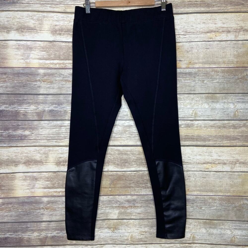 Johnny Was Pete Greta M black pleather panel pants